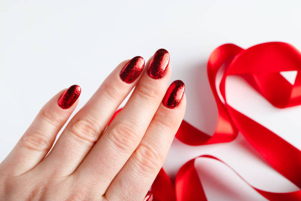 istock Beautiful red nail polish. 1499464325