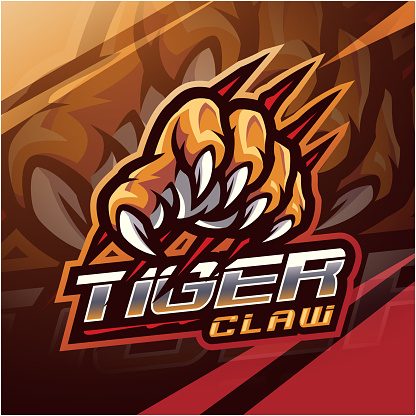 Illustration of Tiger claw esport mascot
