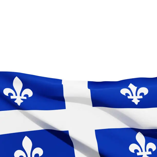 Vector illustration of Quebec flag isolated on white background. EPS10