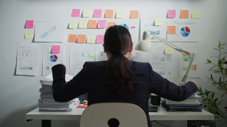 Time lapse Businesswoman work busy on her desk in office