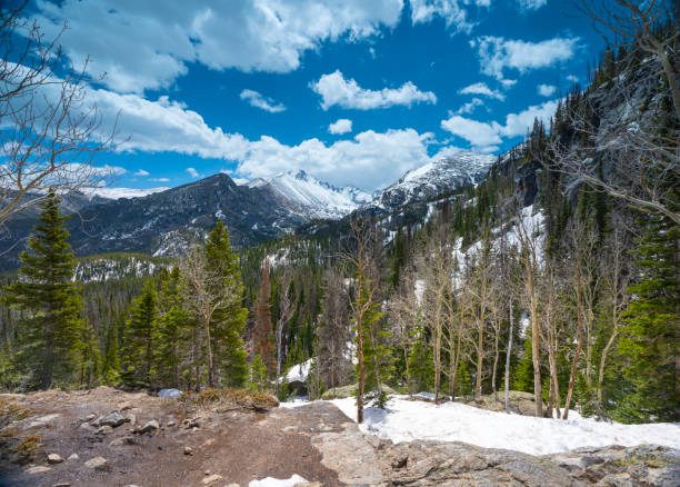 istock Beautiful spring mountain scenery with snowcapped mountains. 1499470916