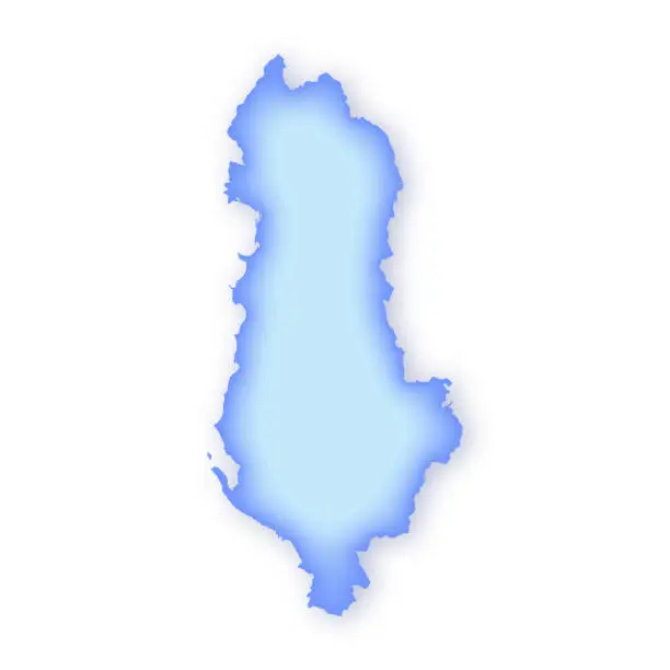 Vector illustration of Albania Soft Blue Vector Map Illustration