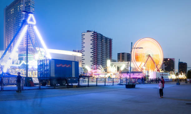 Windsor, Ontario, Canada - June 18, 2023:  The annual Windsor Riverfront Carnival has commenced for 2023.  It marks the unofficial launch of the summer season.   Midway rides, game of skill, food and drink etc.