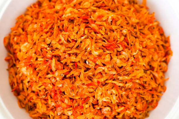 Bowl with small thai dried baby shrimps
