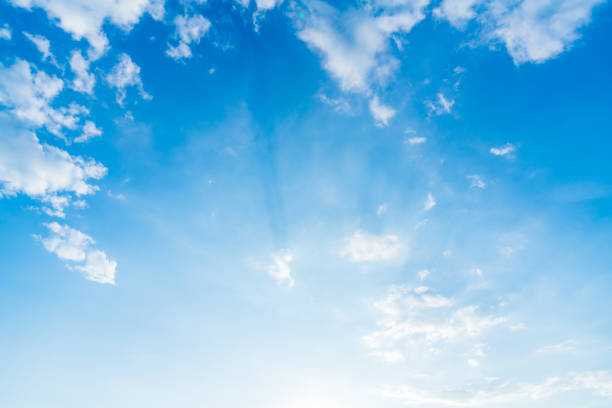 Blue sky with colorful clouds. Photo taken in Wroclaw, Poland.