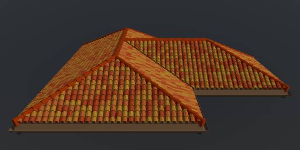 istock 3D illustration of roof material 1499491259
