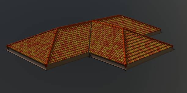 istock 3D illustration of roof material 1499491288