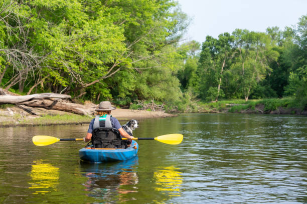 istock Girl & Dog Kayaking Down Rum River in Summer 1499491426