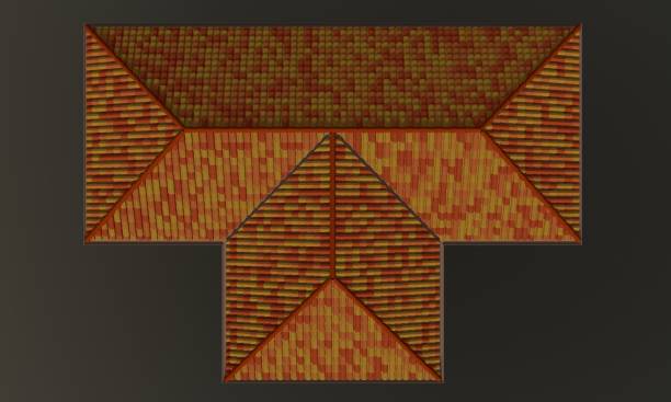 istock 3D illustration of roof material 1499491516
