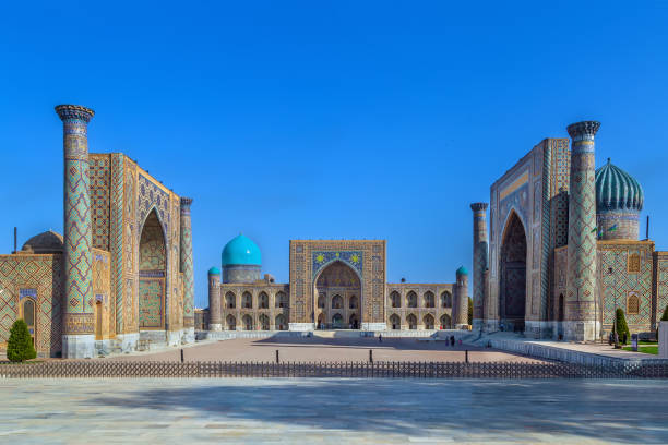 Registan square, Samarkand, Uzbekistan stock photo