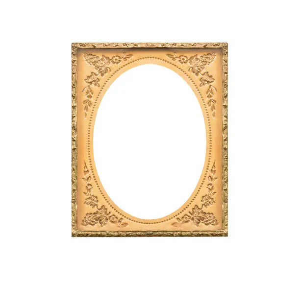 Photo of Antique Victorian Tintype Oval Photo Frame Isolated