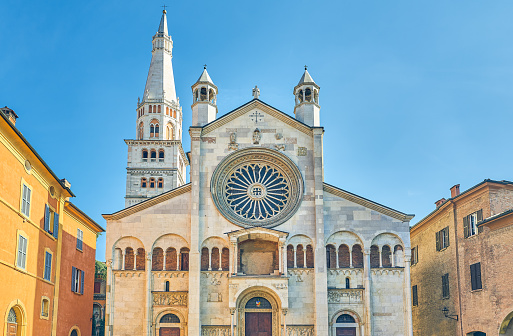 Modena, Italy , the main facade of the Cathedral