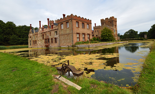Oxborough, Norfolk, England - July 12, 2022:  Oxburgh Hall and moat Norfolk