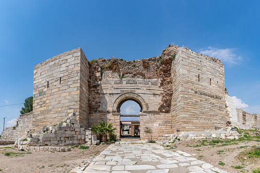 Selcuk, Turkey - April 10, 2023: A picture of the Selcuk or Ayasuluk Castle Gate in Selcuk.