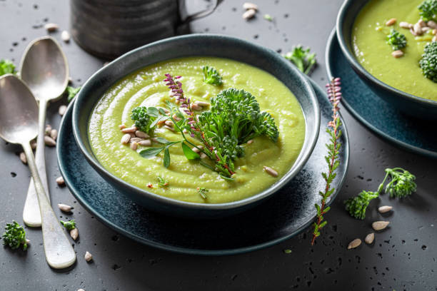 istock Creamy broccoli soup as hot and fresh appetizer. 1499512760