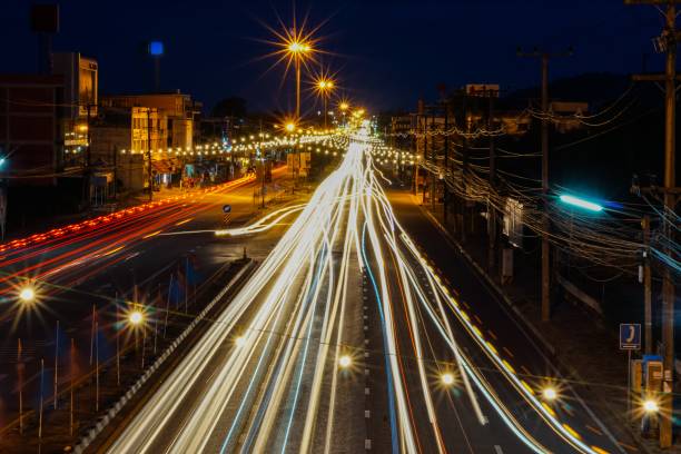 istock Urban city traffic light trails 1499513013