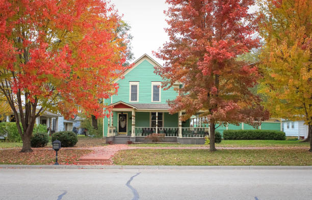 A farmhouse in Chester County, Pennsylvania USA very early in the morning. Same farm: