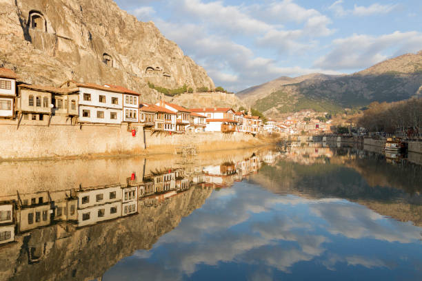 Old houses of Amasya stock photo