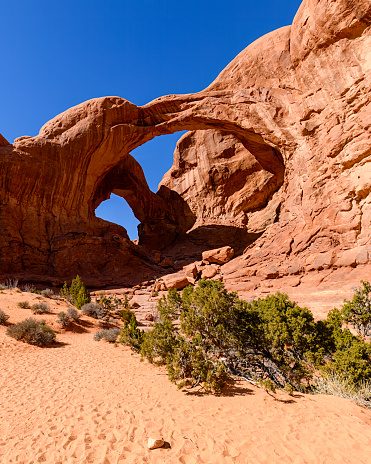 Landscape photograph of Double Arch in Arches National Park. Moab, Utah