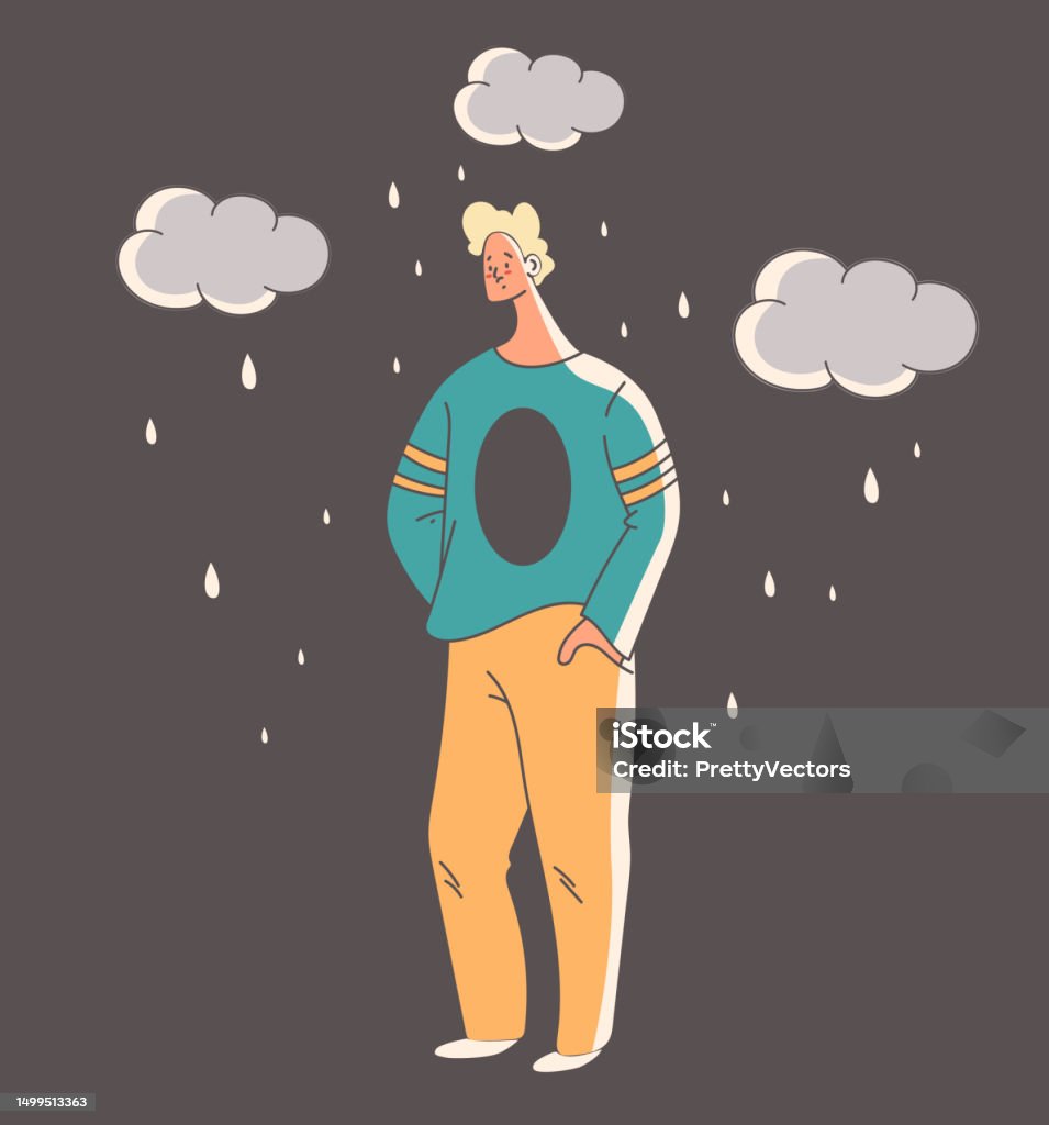Abstract Worry Anxiety Stress Think Mental Disorder Sad Worry Concept Vector Design ...