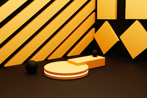 3d Rendered Stage 3d Rendered Stage Design With Three Dimensional Elements And Backdrop3d ...