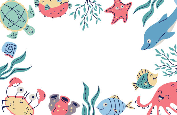 istock Sea animal marine life under water ocean background banner concept. Vector graphic design illustration 1499514067