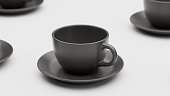 Black Cup of coffe on white background