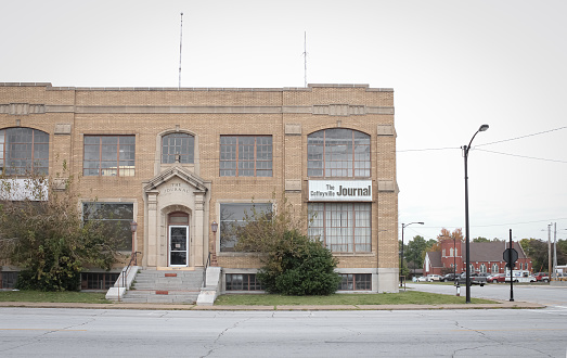 A historic newspaper building in Coffeyville, Kansas