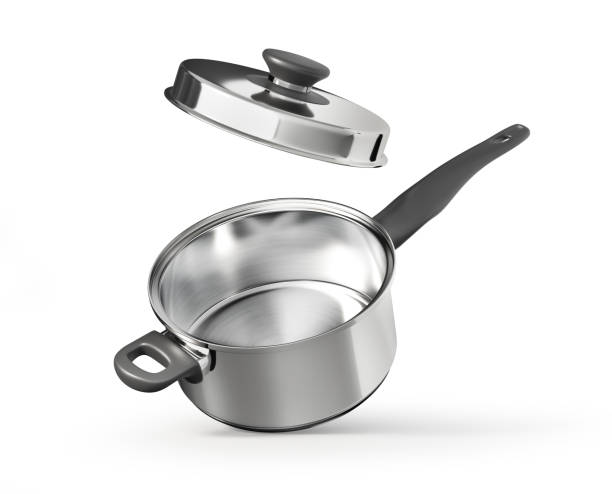 istock Steel saucepan on a white background. 3d illustration 1499519001