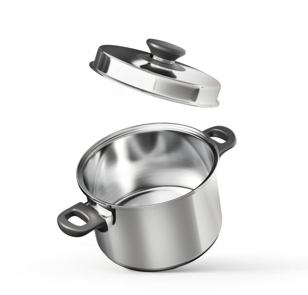 istock Steel saucepan on a white background. 3d illustration 1499519014