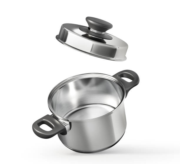 istock Steel saucepan on a white background. 3d illustration 1499519031