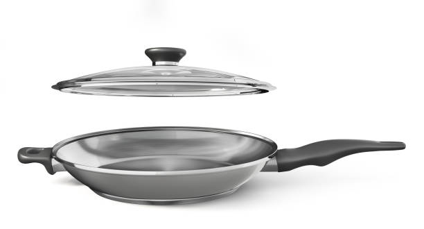 istock Steel frying pan on a white background. 3d illustration 1499519149
