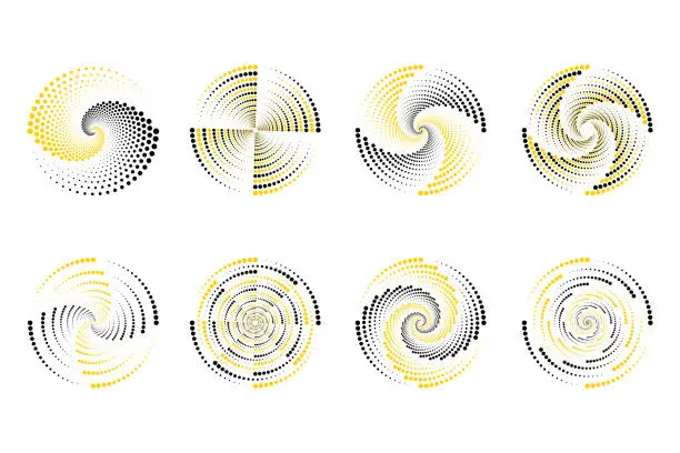 Vector illustration of Collection of halfton elements