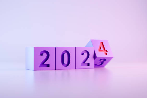 istock 2024 new year in cube dice shape, changing from 2023 to 2024 1499521585