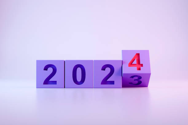 istock 2024 new year in cube dice shape, changing from 2023 to 2024 1499521598