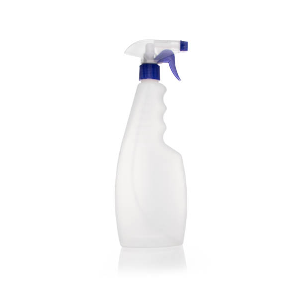 istock Empty, white plastic trigger spray bottle mockup for cleaning products on white backgraund. 1499525285