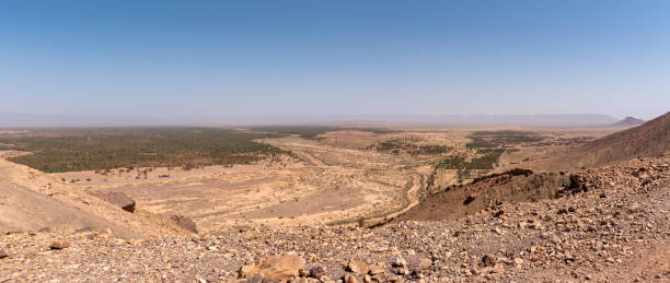 Magnificent panoramic view from Mount Zagora into the Draa valley