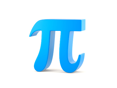 Pi Number Mathematical Symbol. 3D illustration