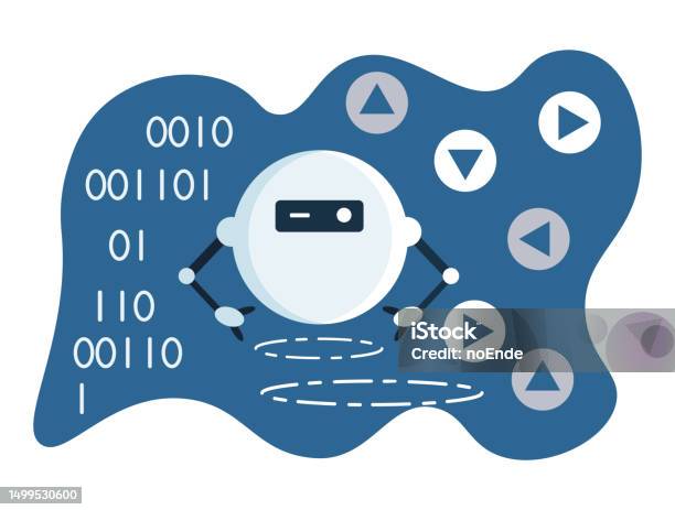 Robot Algorithm Stock Illustration - Download Image Now - Analyzing ...