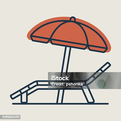 istock Lounger Beach Sunbed Chair vector icon 1499554791