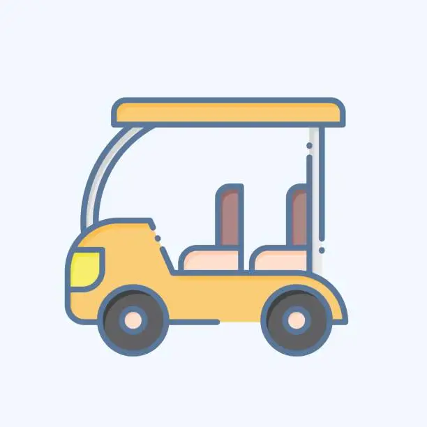 Vector illustration of Icon Golf Cart. related to Golf symbol. doodle style. simple design editable. simple illustration