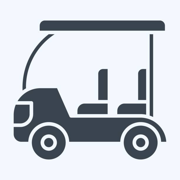 アイコンゴルフカート。ゴルフシンボルに関連しています。グリフ スタイル。編集可能なシンプルな�デザイン。簡単なイラスト - outline cart golf golf course点のイラスト素材／クリップアート素材／マンガ素材／アイコン素材