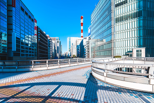 Footbridge structure in Tokyo City