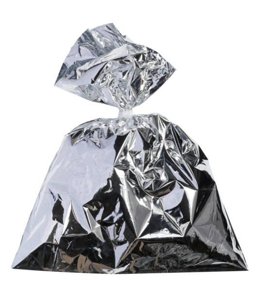 istock Full foil bag on a white isolated background. Hot food packaging 1499572178