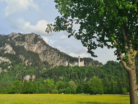 Gruyère, Switzerland, Europe., September 4, 2019: Château de Gruyères - Since the 13th century, Gruyères Castle has crowned a green hill at the foot of the impressive Freiburg Prealps.