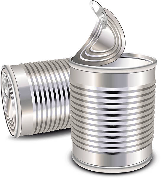 Food tin cans vector art illustration