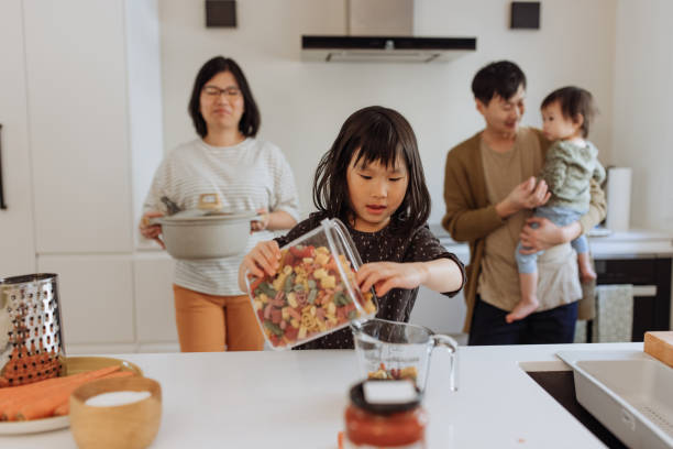istock Asian parents and two kids in the kitchen 1499582160