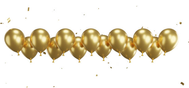 istock 3d render of golden balloons with confetti flying. 1499582495