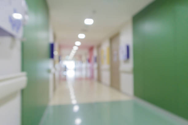istock Hospital corridor interior abstract blur background 1499582786