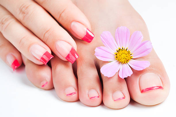 istock manicure and pedicure relaxing with flowers 149958808